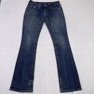 Miss Me JE5730BL Bootcut Jeans Womens 28x33 Dark Wash Rhinestone Embellished